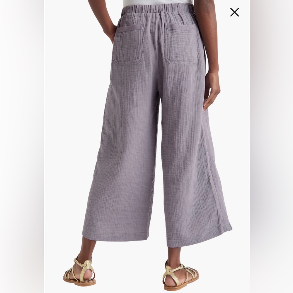 Splendid Gauze Palazzo Pant, Gray, Size Large - Picture 2 of 6
